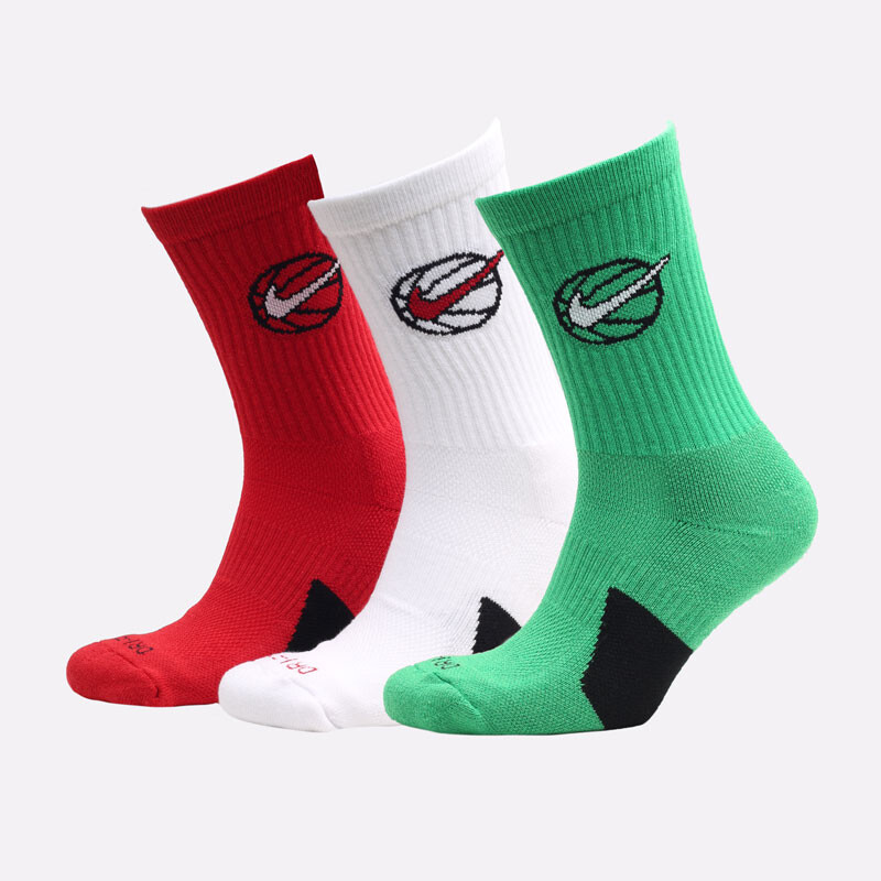 

Комплект носков Nike Everyday Crew 3 Pairs, 3 предмета, зеленый/красный/белый