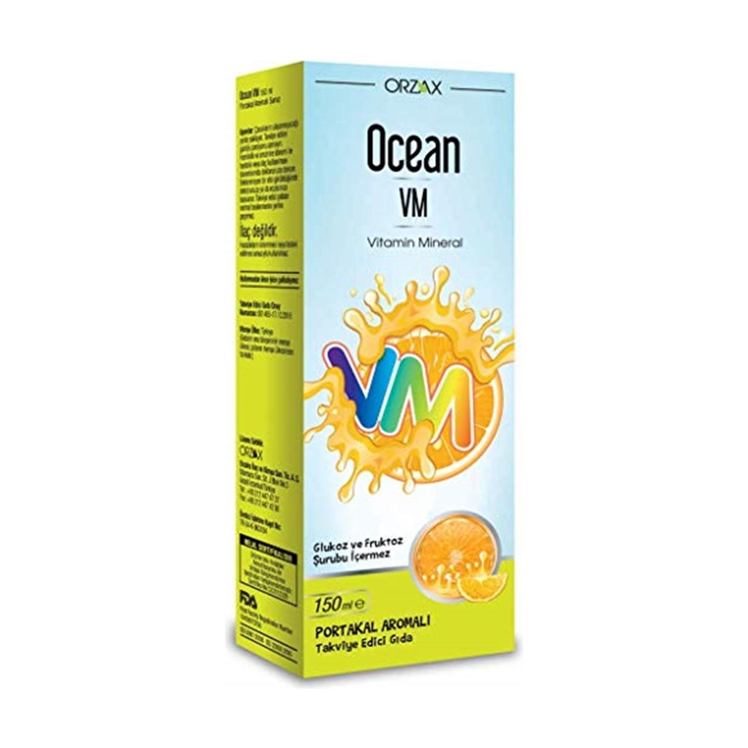 Витаминно-минеральный сироп Ocean Vm со вкусом апельсина, 150 мл