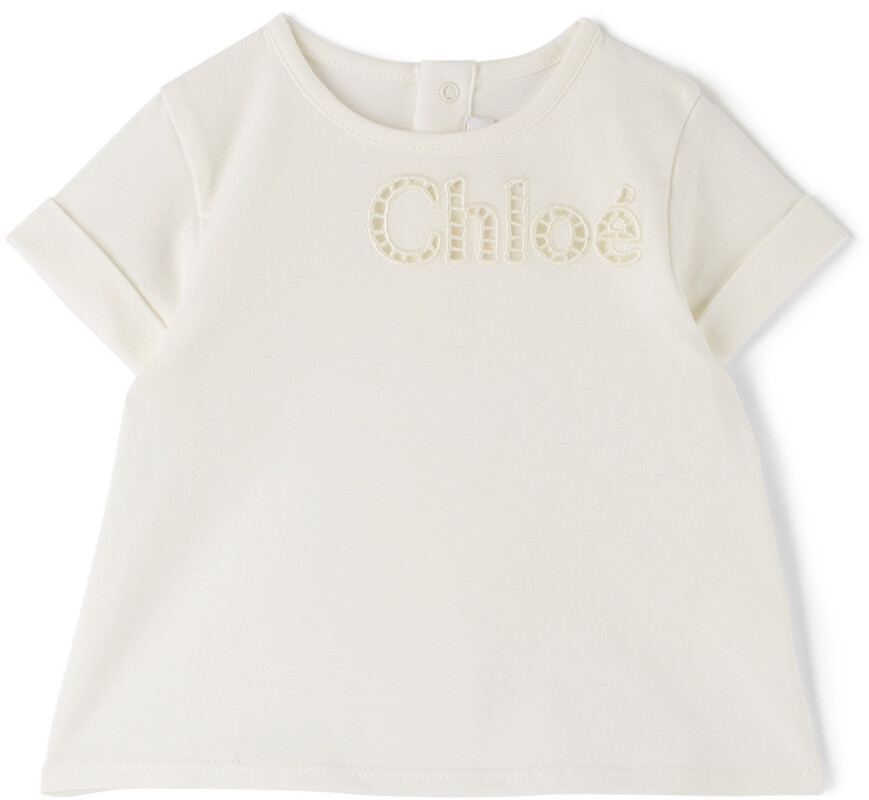 

Детская футболка Off-White с вышитым логотипом Chloé