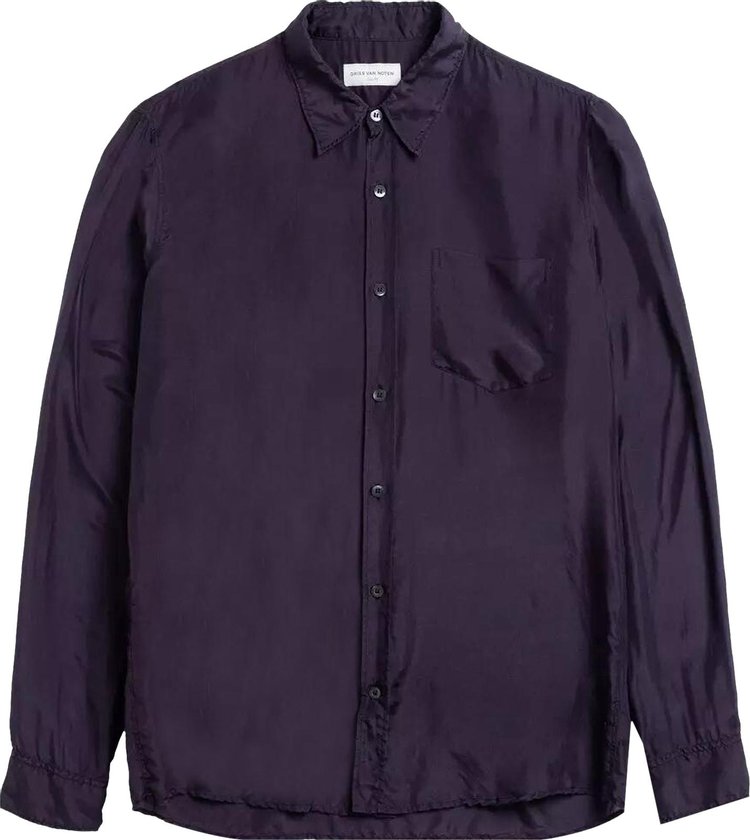 Рубашка Dries Van Noten Corbino 'Dark Purple', фиолетовый