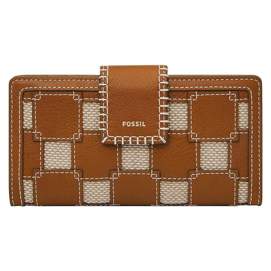 

Кожаный кошелек-клатч Fossil Logan с RFID-меткой, махагон