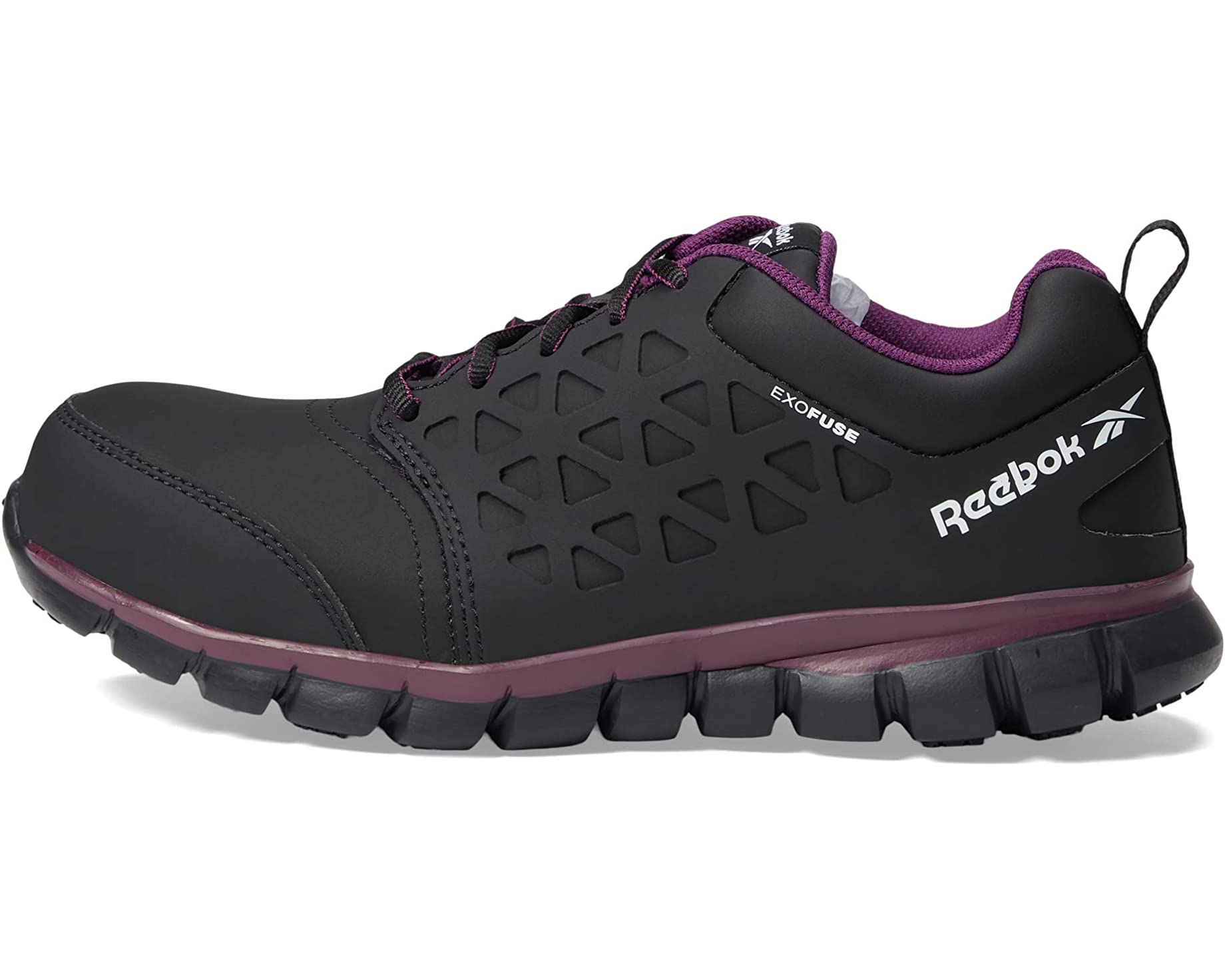 Кроссовки Reebok Sublite Cushion Work Comp Toe SD, черный/фиолетовый - фото