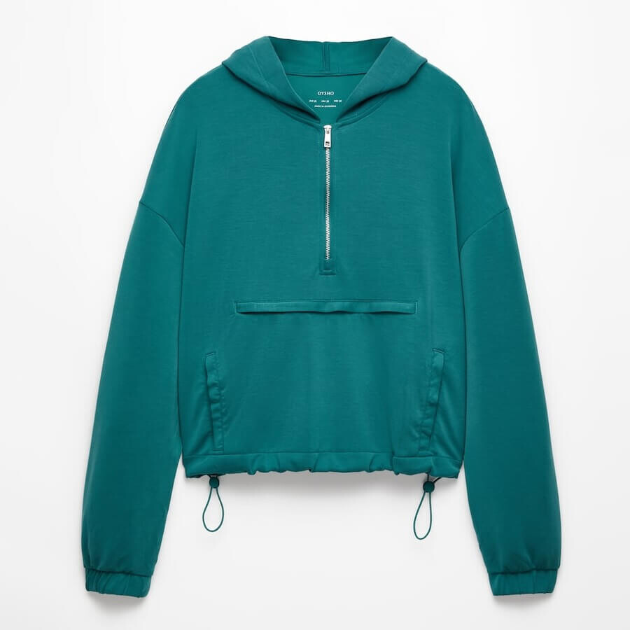 

Толстовка Oysho Modal Pocket, зеленый