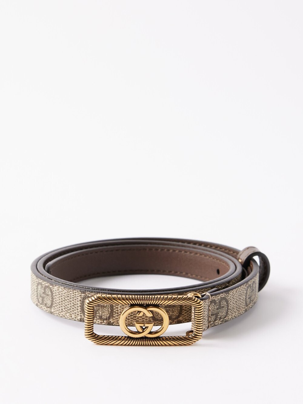

Ремень interlocking g supreme из холщовой ткани с покрытием Gucci, коричневый