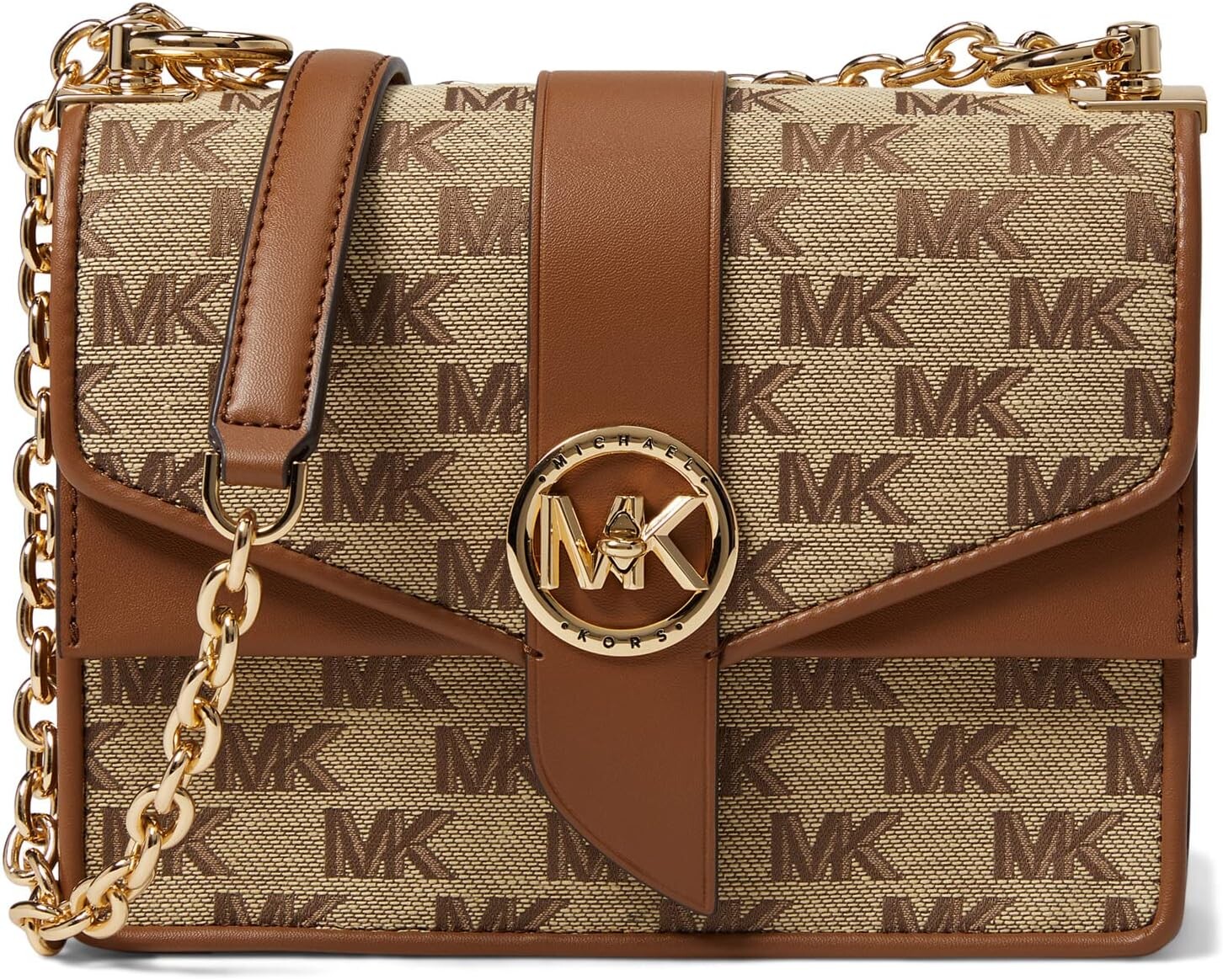 

Маленькая сумка через плечо-трансформер Greenwich MICHAEL Michael Kors, цвет Beige/Ebony