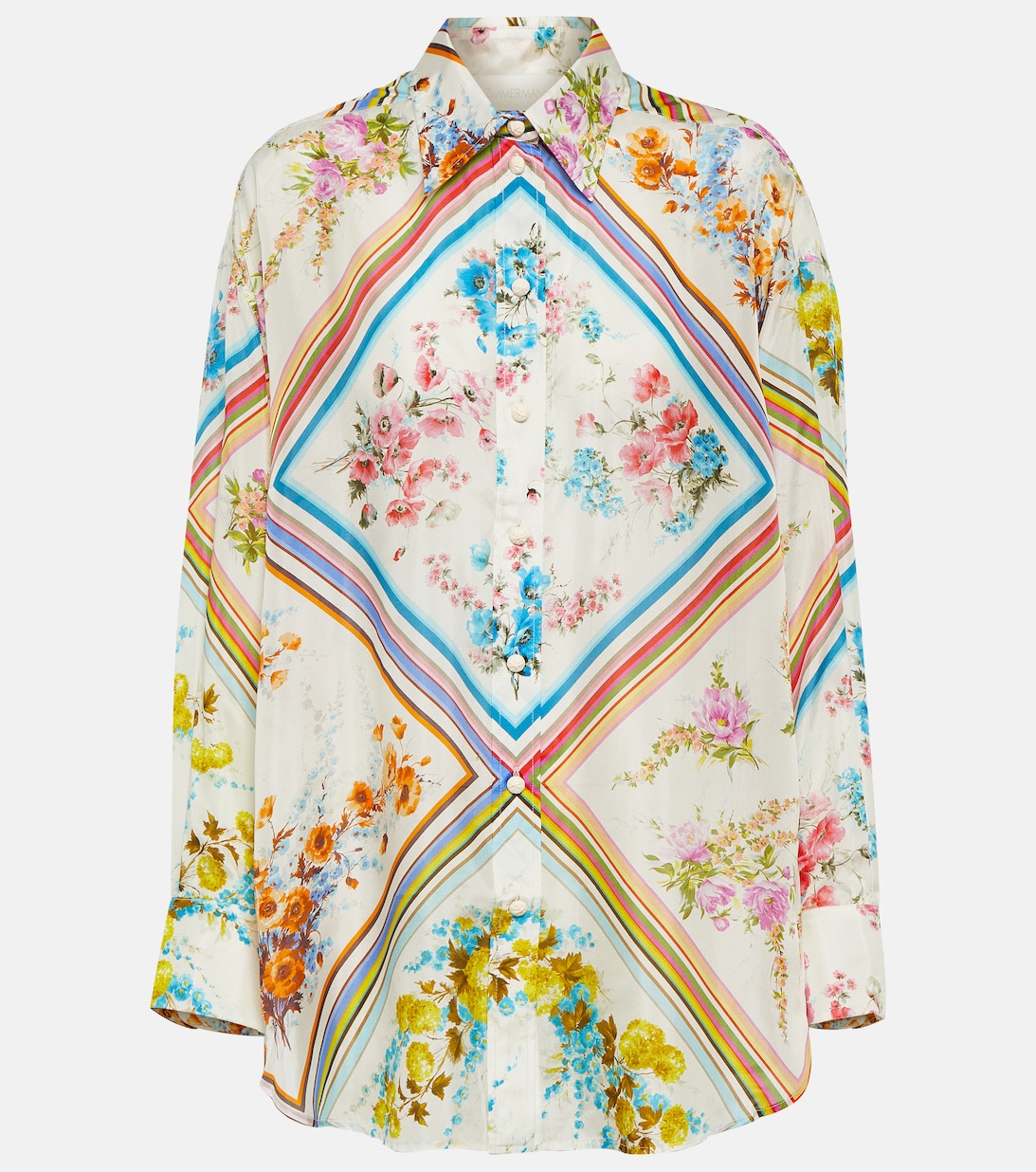 Блузка Halcyon с цветочным принтом ZIMMERMANN, разноцветный блузка с цветочным принтом xs разноцветный