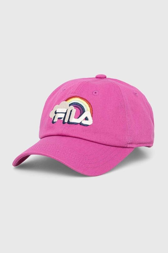 

Детская хлопковая шапка с козырьком Fila, фиолетовый