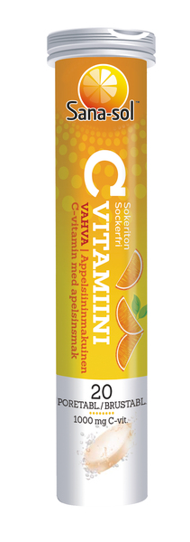 Шипучий витамин C Sana-Sol Poretabletti со вкусом апельсина бады тонизирующие и общеукрепляющие витрум энерджи шипучий