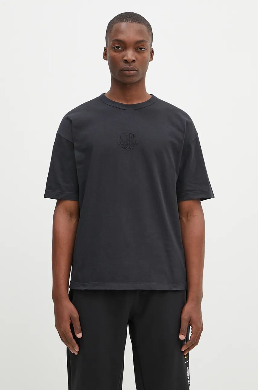 

C.P. Company Фирменная хлопковая футболка 20/1 Jersey Boxy Logo, темно-синий