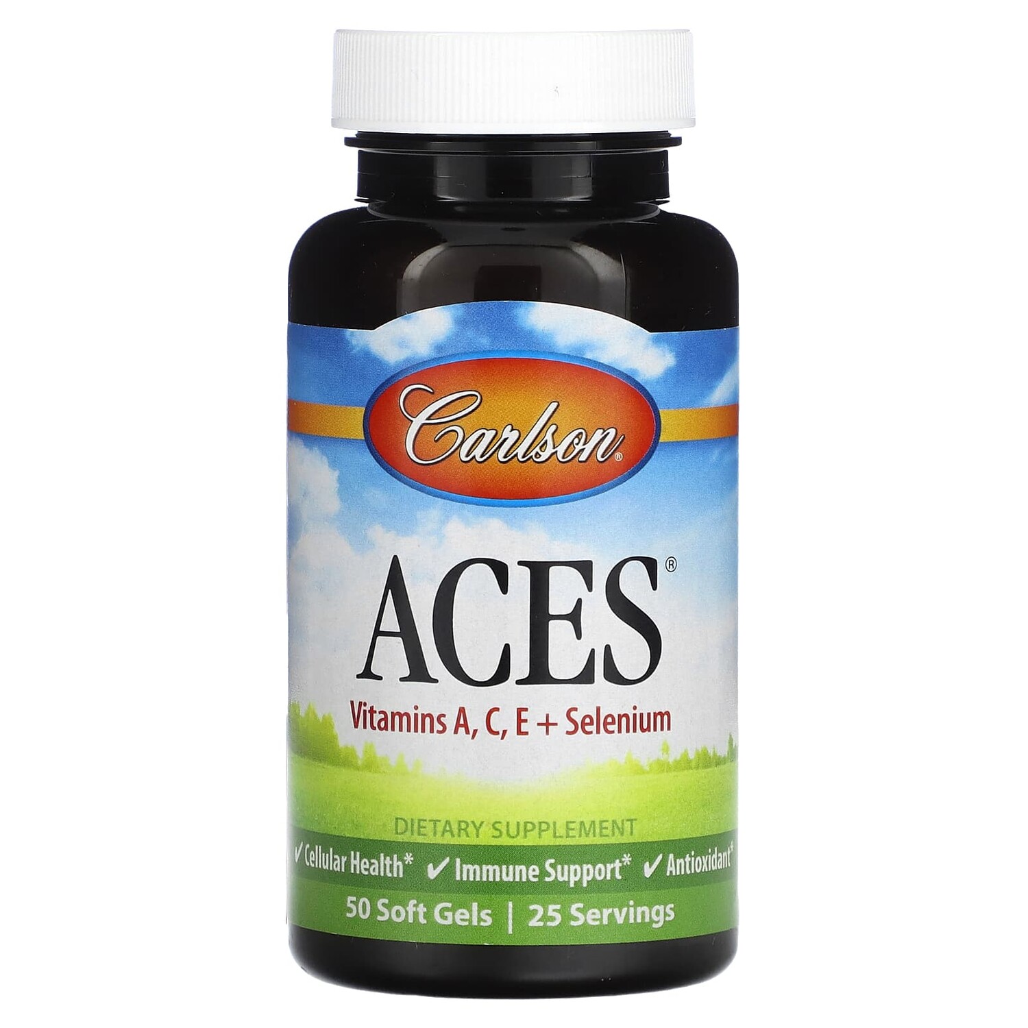 

ACES, витамины A, C, E + селен, 50 мягких таблеток, Carlson