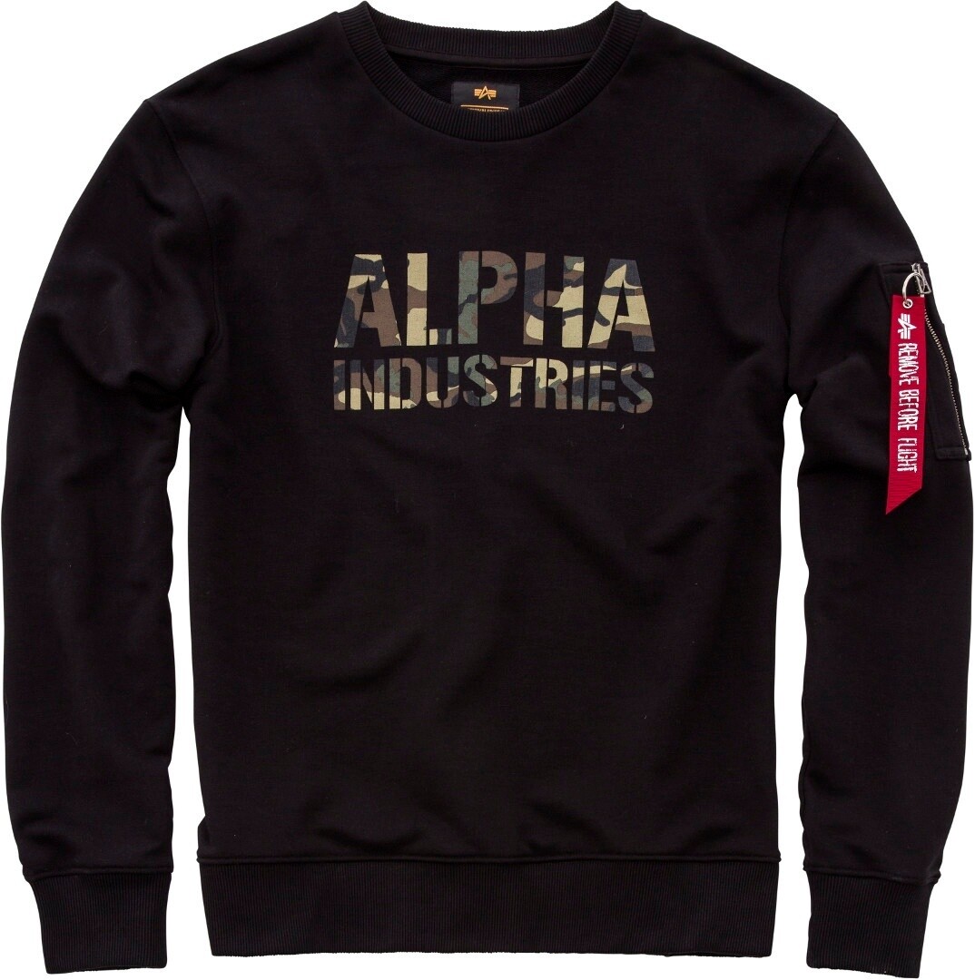 

Толстовка Alpha Industries Camo Print, черно-камуфляжная