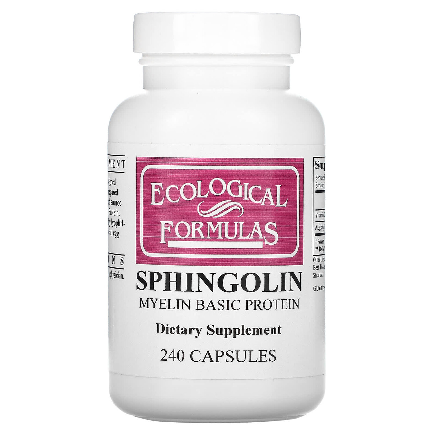 

Sphingolin, основной белок миелина, 240 капсул, Ecological Formulas