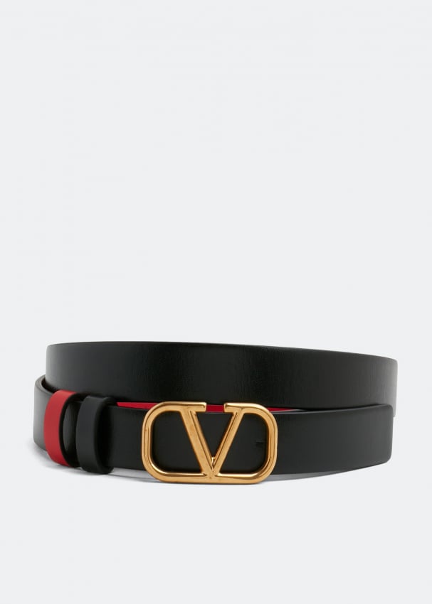 Ремень VALENTINO GARAVANI VLogo Signature reversible belt, черный фото