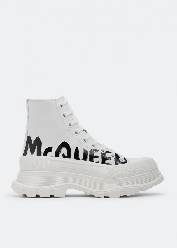 Ботинки ALEXANDER MCQUEEN Tread canvas boots, белый – заказать с доставкойиз-за рубежа через онлайн-сервис «CDEK.Shopping»