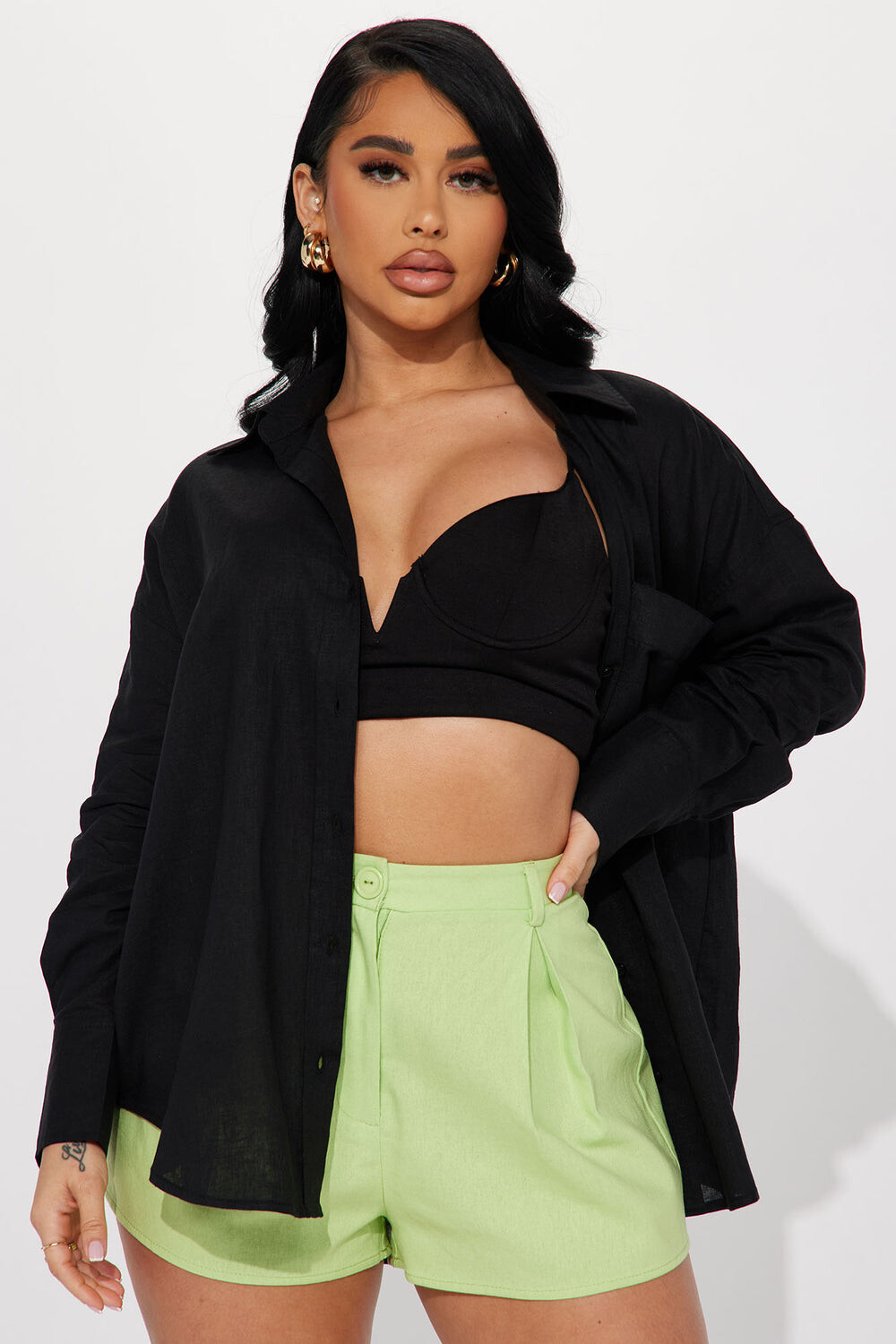 

Рубашка Fashion Nova IT10796, черный