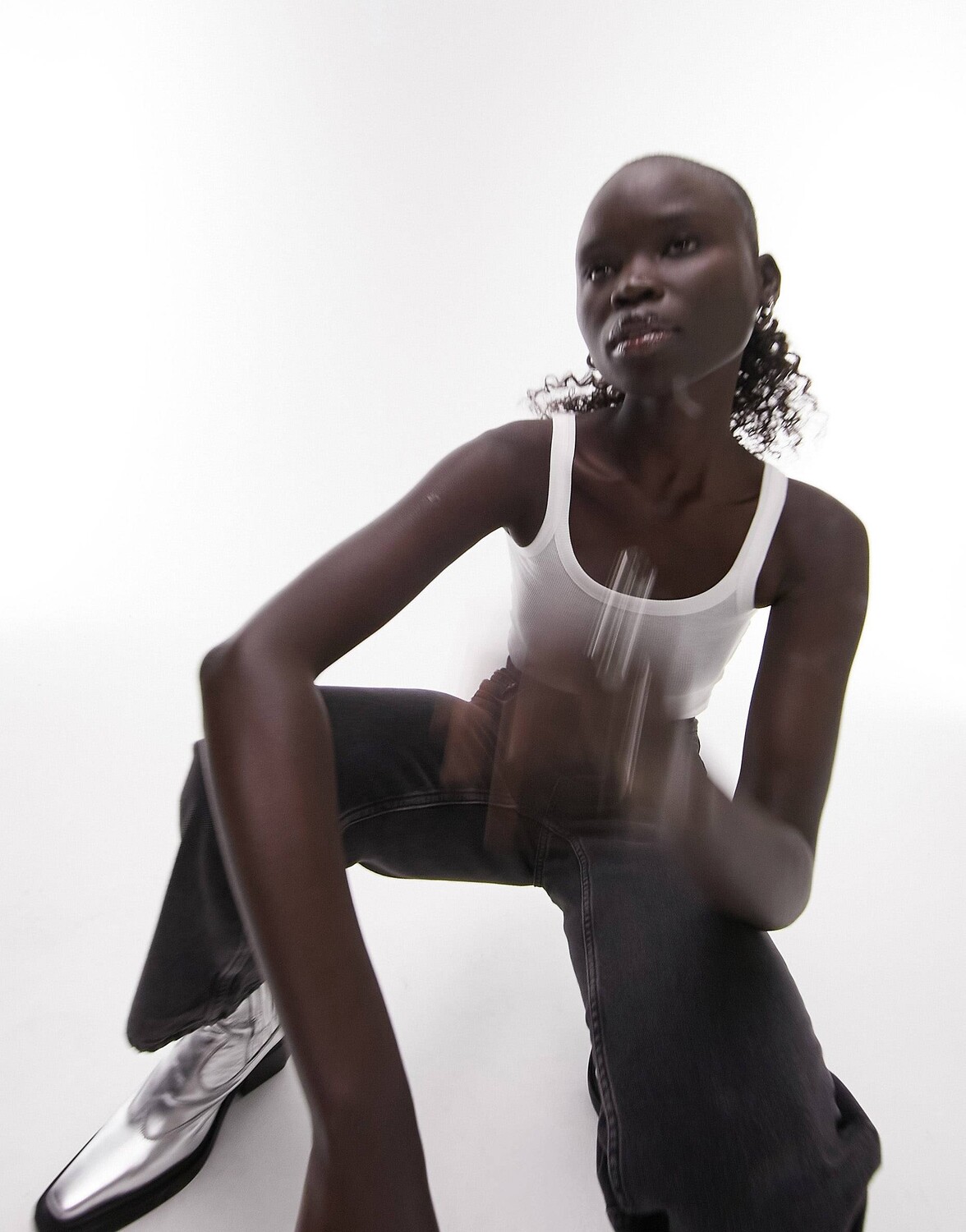 

Белая базовая жилетка в рубчик Topshop Petite