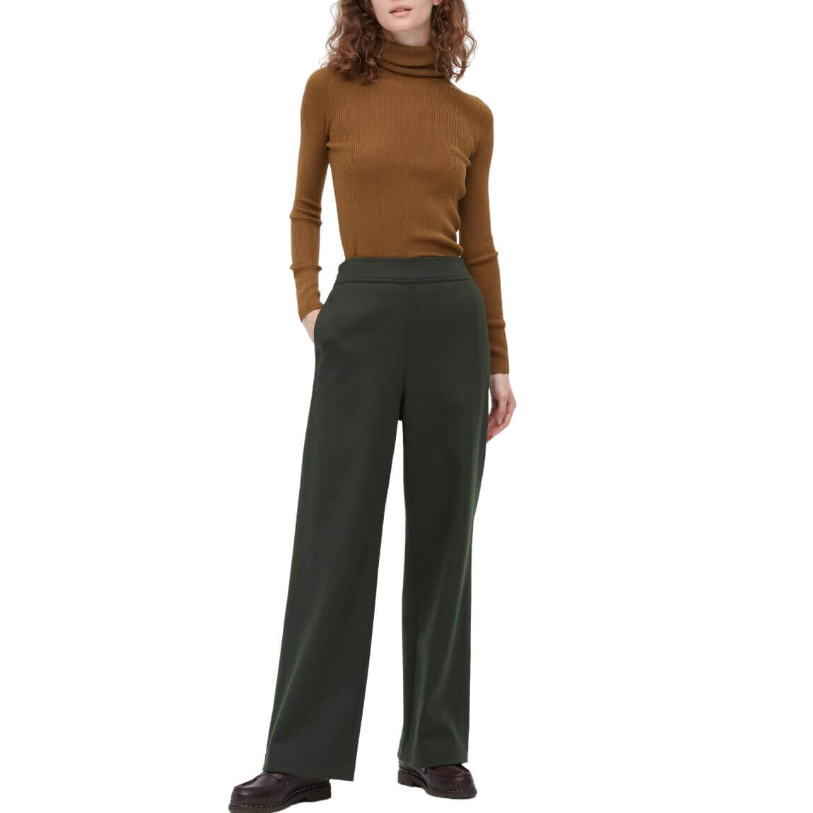 

Брюки Uniqlo Brushed Jersey (Long), темно-зеленый