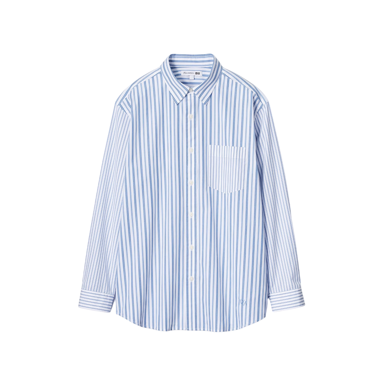 Рубашка Uniqlo х JW Anderson Extra Fine Cotton Broadcloth Regular Fit, синий рубашка uniqlo extra fine cotton striped голубой