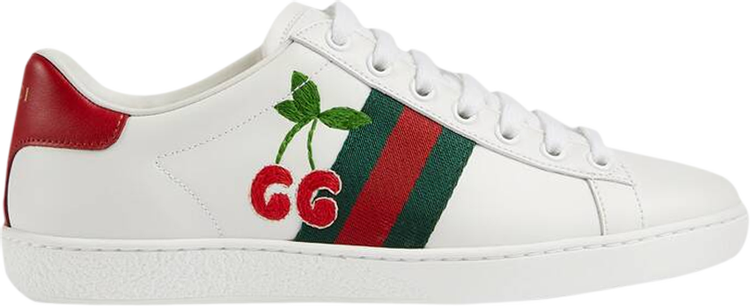 Кроссовки Gucci Wmns Ace GG Cherry, белый - фото