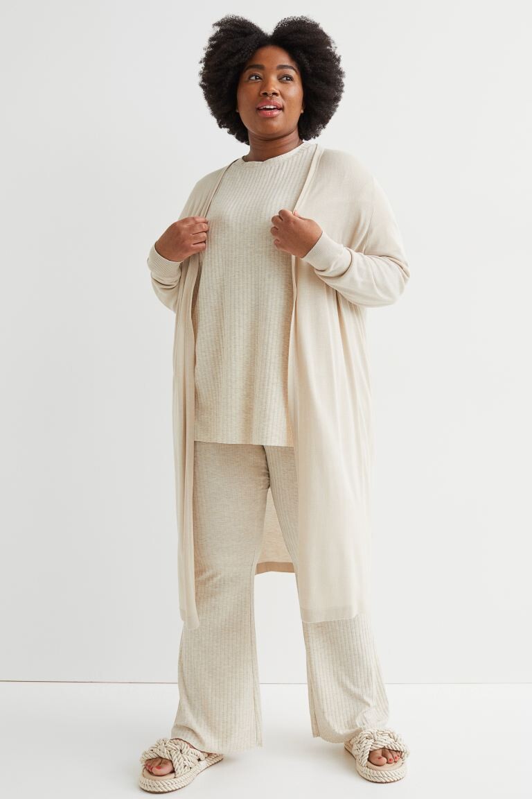 

H&M+ Длинный кардиган, светло-бежевый