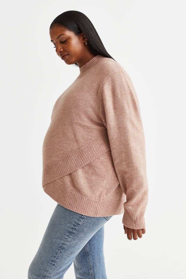 

MAMA свитер для гольфа Before & After H&M, светло-розовый меланж
