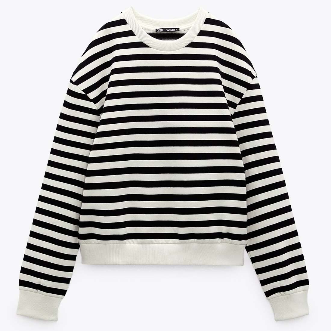 

Свитшот Zara Striped, белый/черный