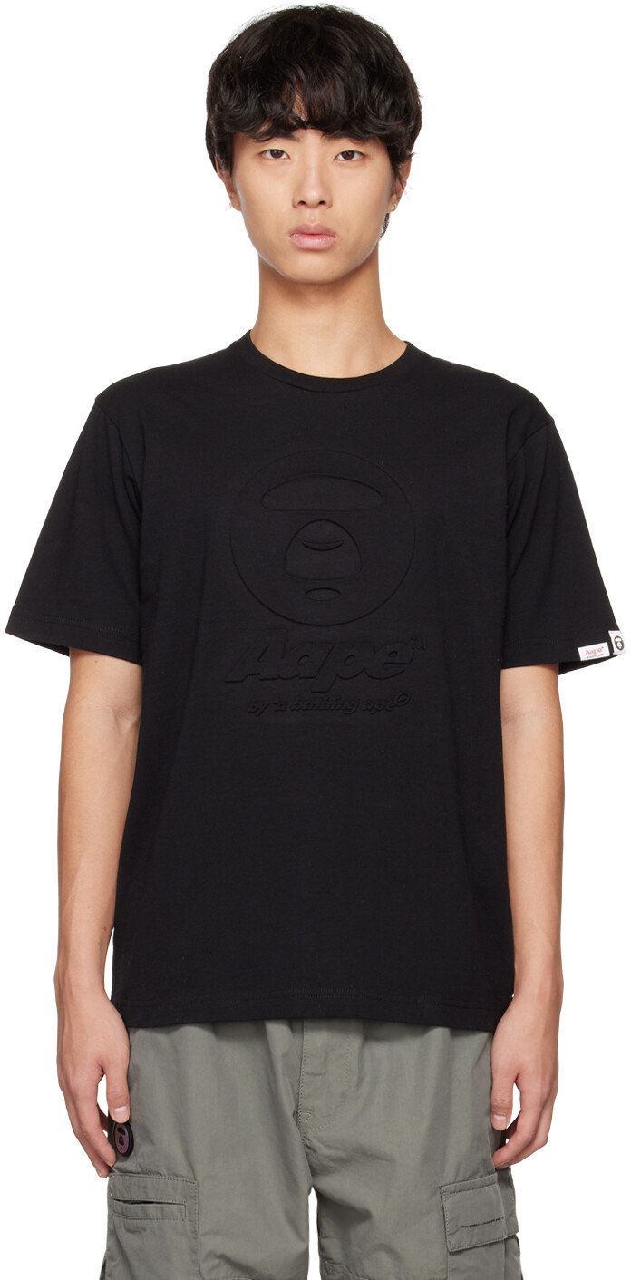 

Черная футболка с тиснением AAPE by A Bathing Ape