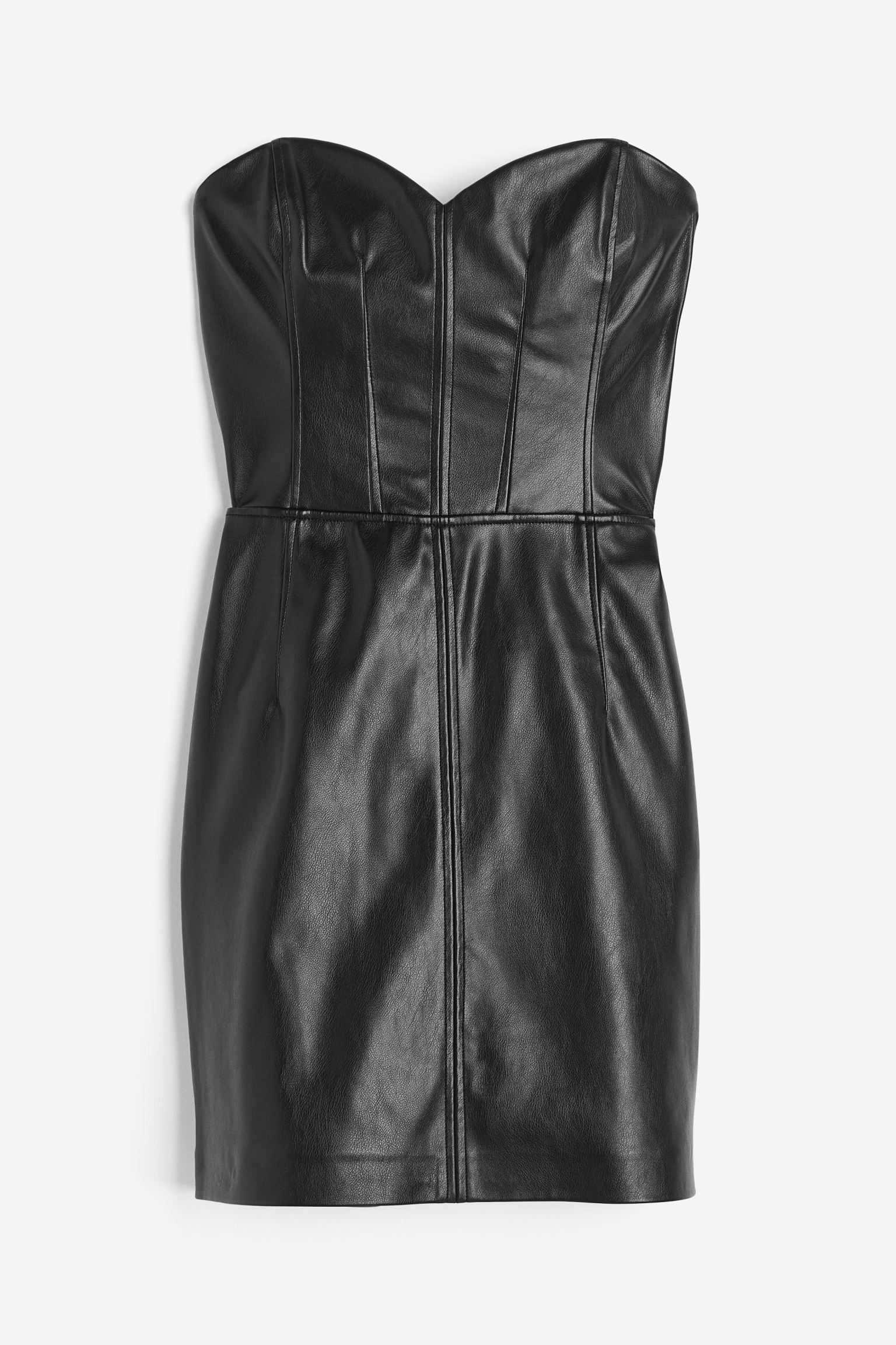 Платье H&M Coated Corset-style, черный