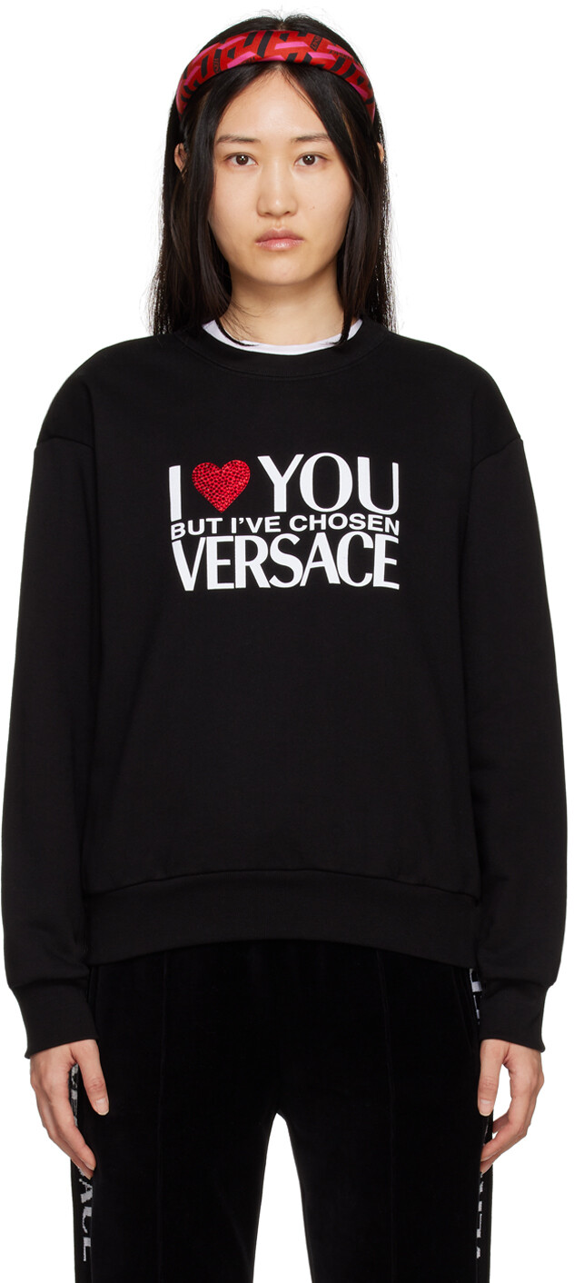 

Черный свитшот \Я люблю тебя\"" Versace