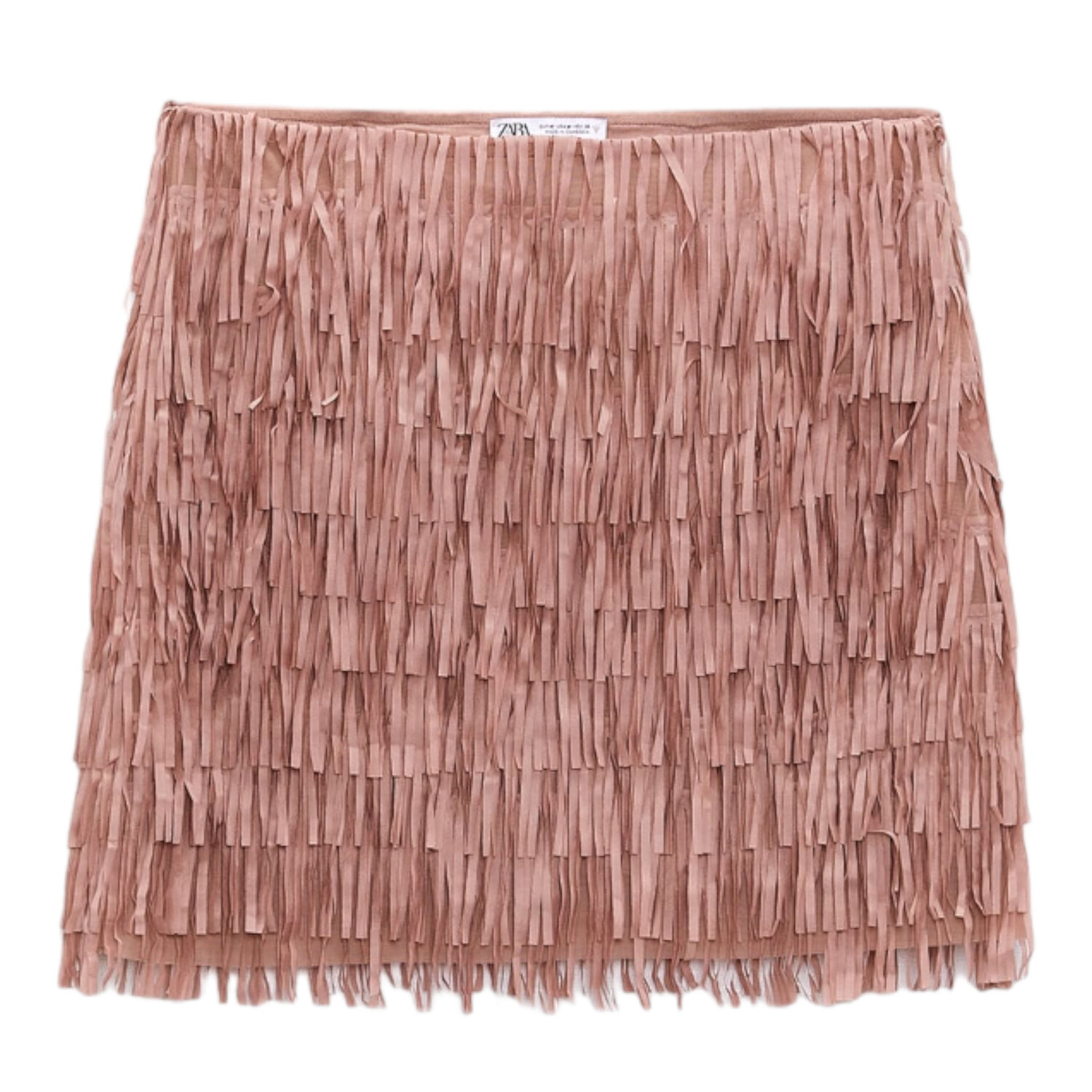 

Юбка Zara Fringed Mini, розовый