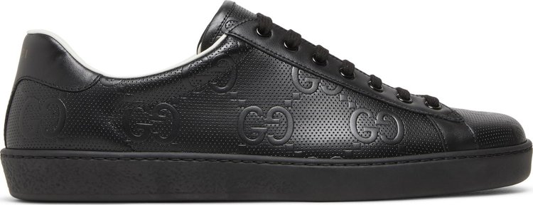 Кроссовки Gucci Ace GG Embossed - Black, черный - фото