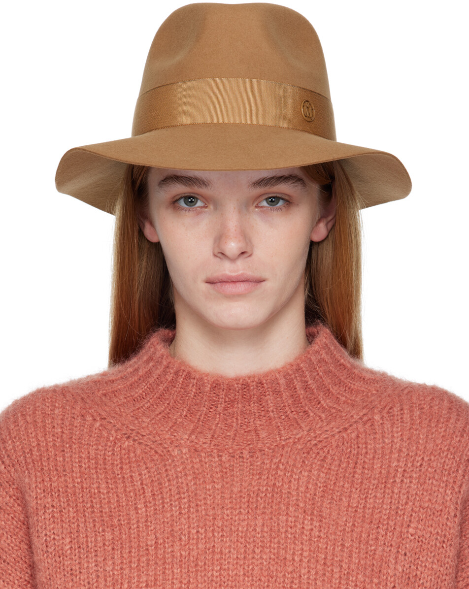 

Tan Henrietta Fedora Maison Michel