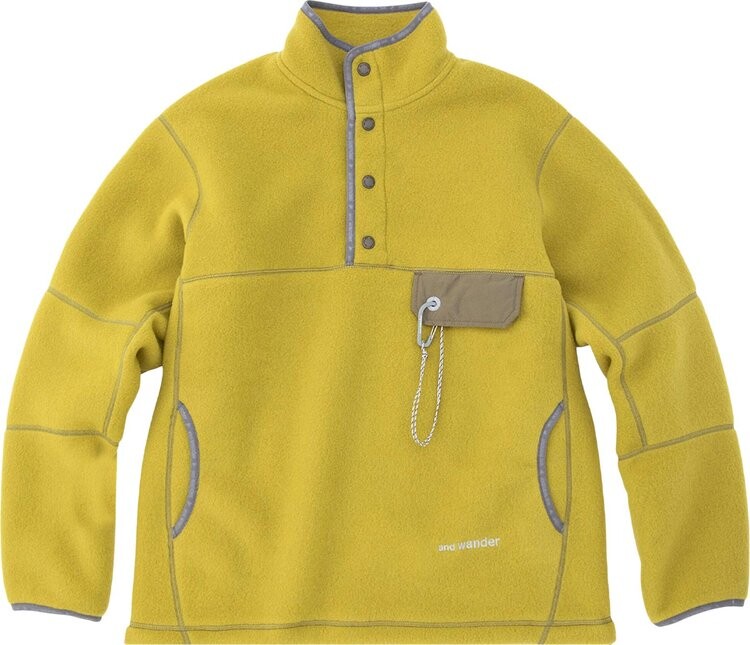 

Пуловер And Wander Wool Fleece Pullover 'Yellow Green', желтый