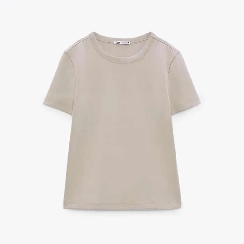 

Футболка Zara Heavy-weight Cotton, бежевый