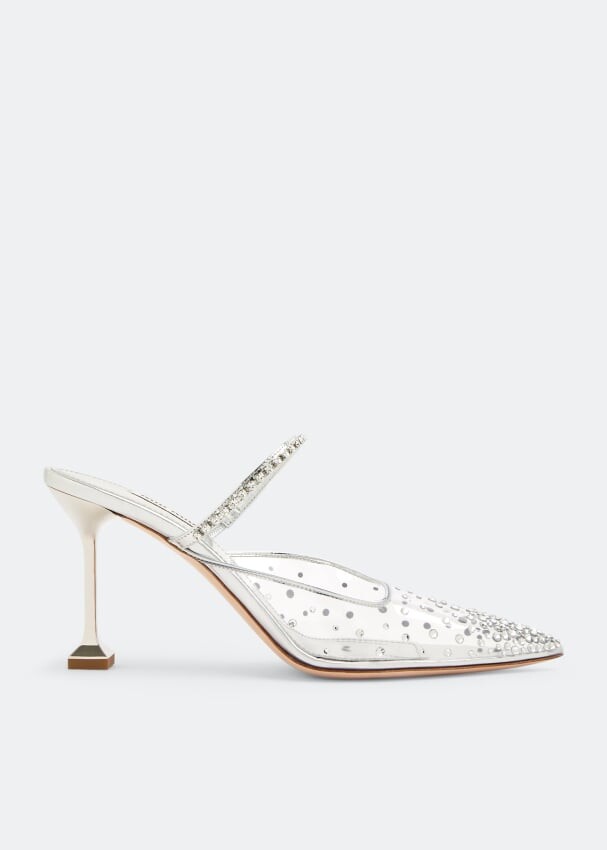 

Мюли MIU MIU Crystal vinyl mules, серебряный