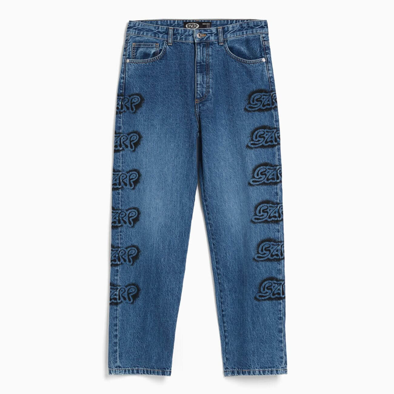 

Джинсы Bershka Bizarrap Wide-Leg, синий