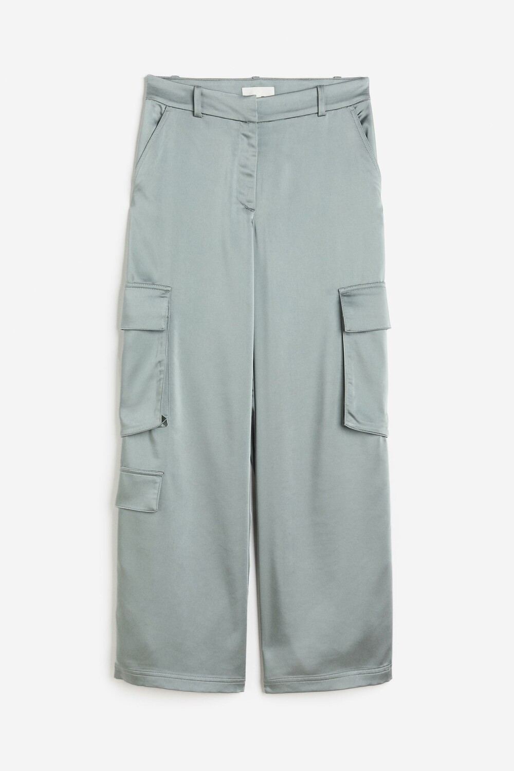 

Брюки H&M Satin Cargo, серо-голубой
