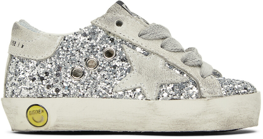 

Классические кроссовки Baby Silver Glitter Super-Star Golden Goose