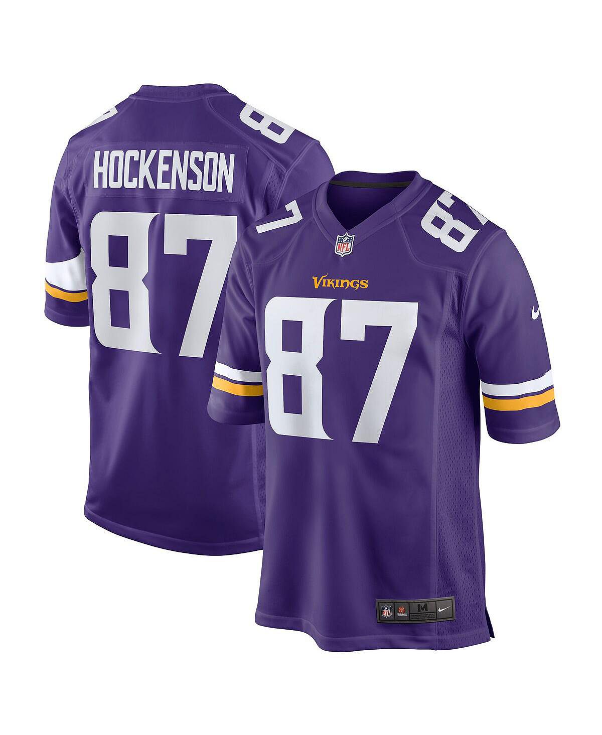 Мужские футболки t.j. джерси hockenson purple minnesota vikings game player Nike, фиолетовый