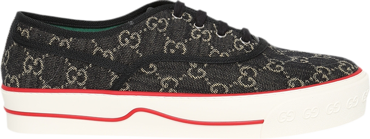 Кроссовки Gucci Tennis 1977 Low GG Logo - Black Denim, черный - фото