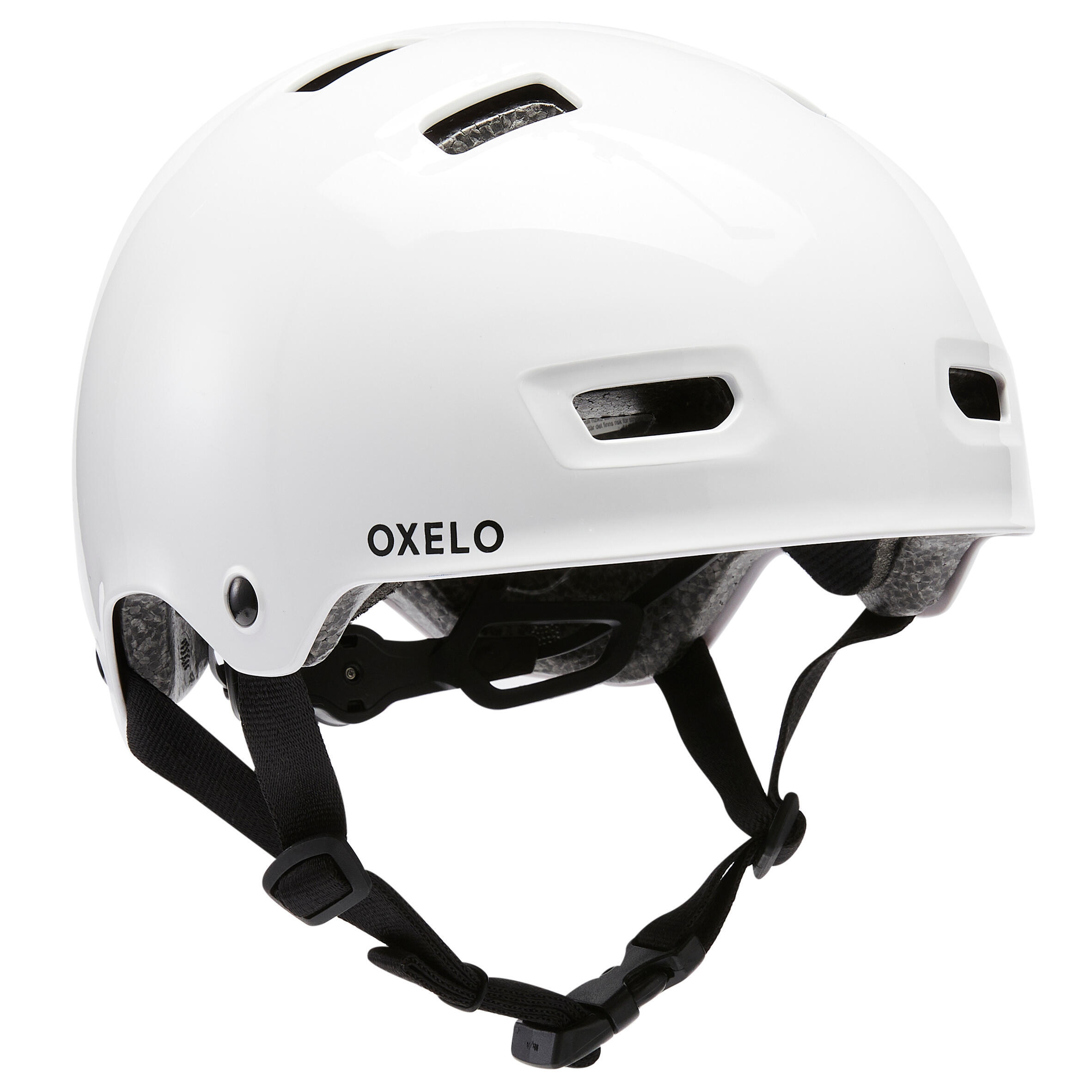 Шлем для велосипеда, роликов, скейтборда для взрослых белый MF500 Oxelo