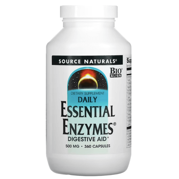 Пищеварительные ферменты Daily Essential Enzymes, 500 мг, 360 капсул, Source Naturals - фото