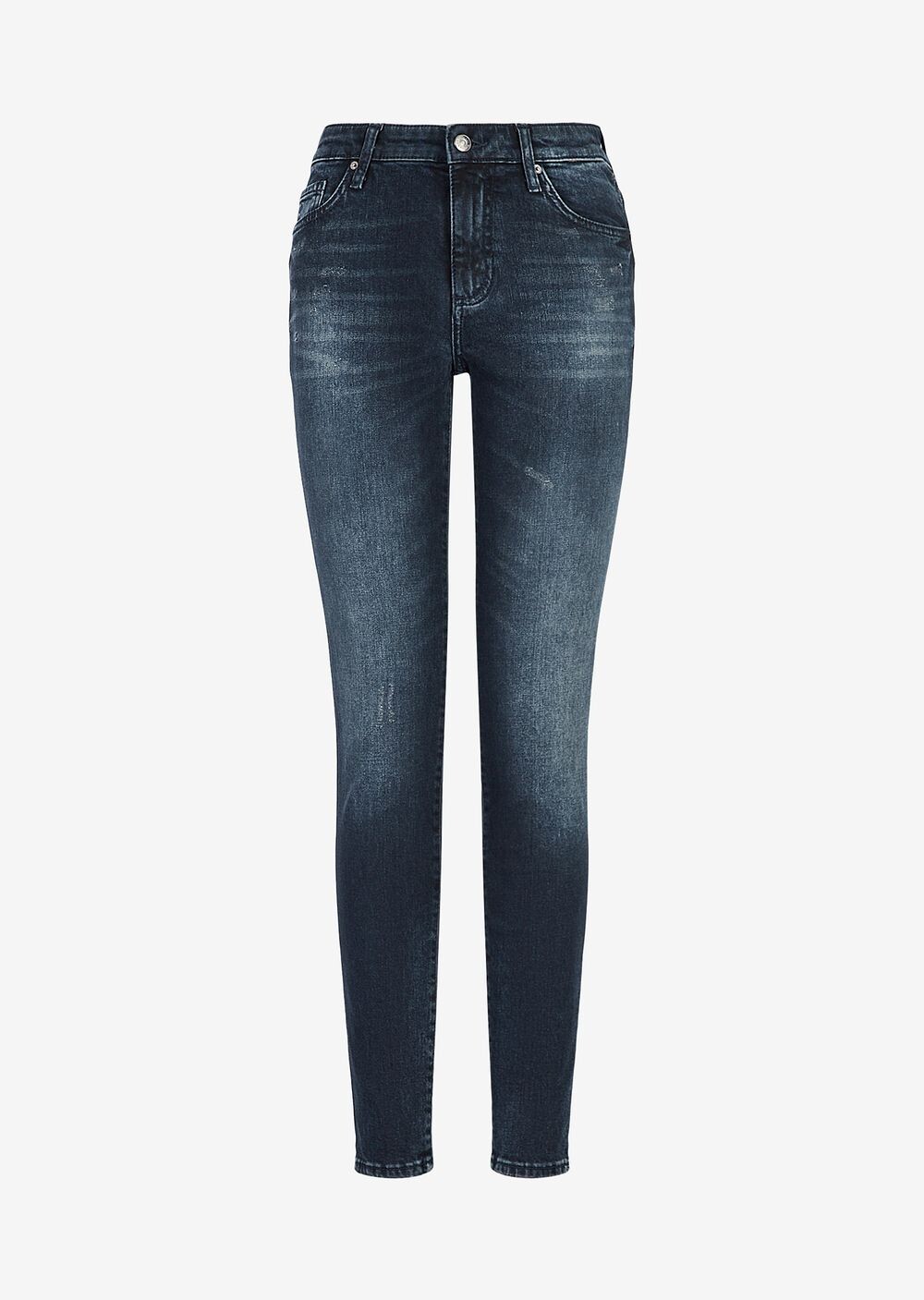 

Джинсы суперскинни J69 с завышенной талией Armani Exchange, синий