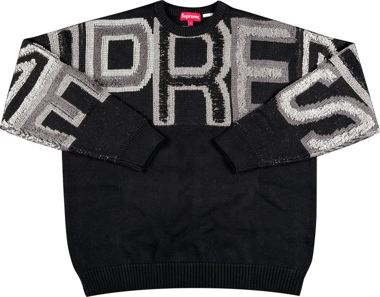 Свитер Supreme Chenille Logo Sweater 'Black', черный свитер supreme x missoni sweater black черный