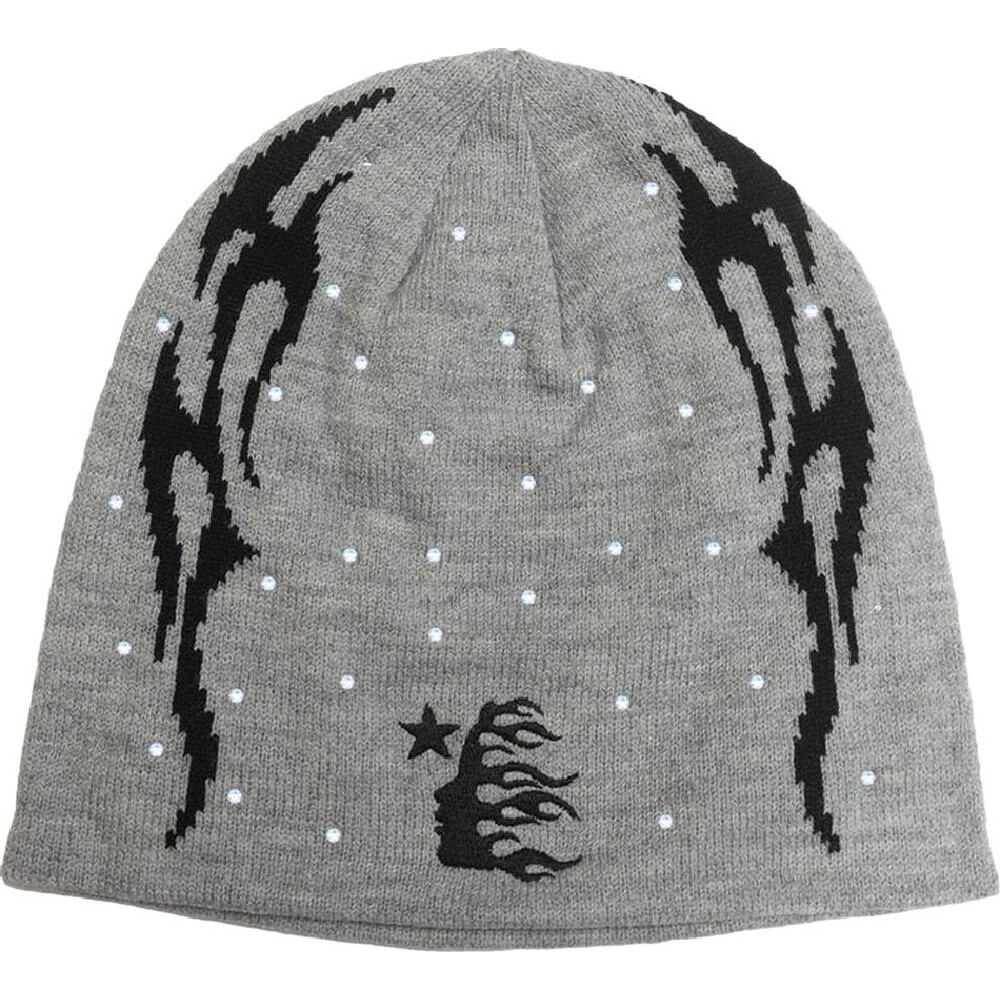 шапочка мышка серая детская универсальная Шапка Hellstar Flame Beanie, серый/черный