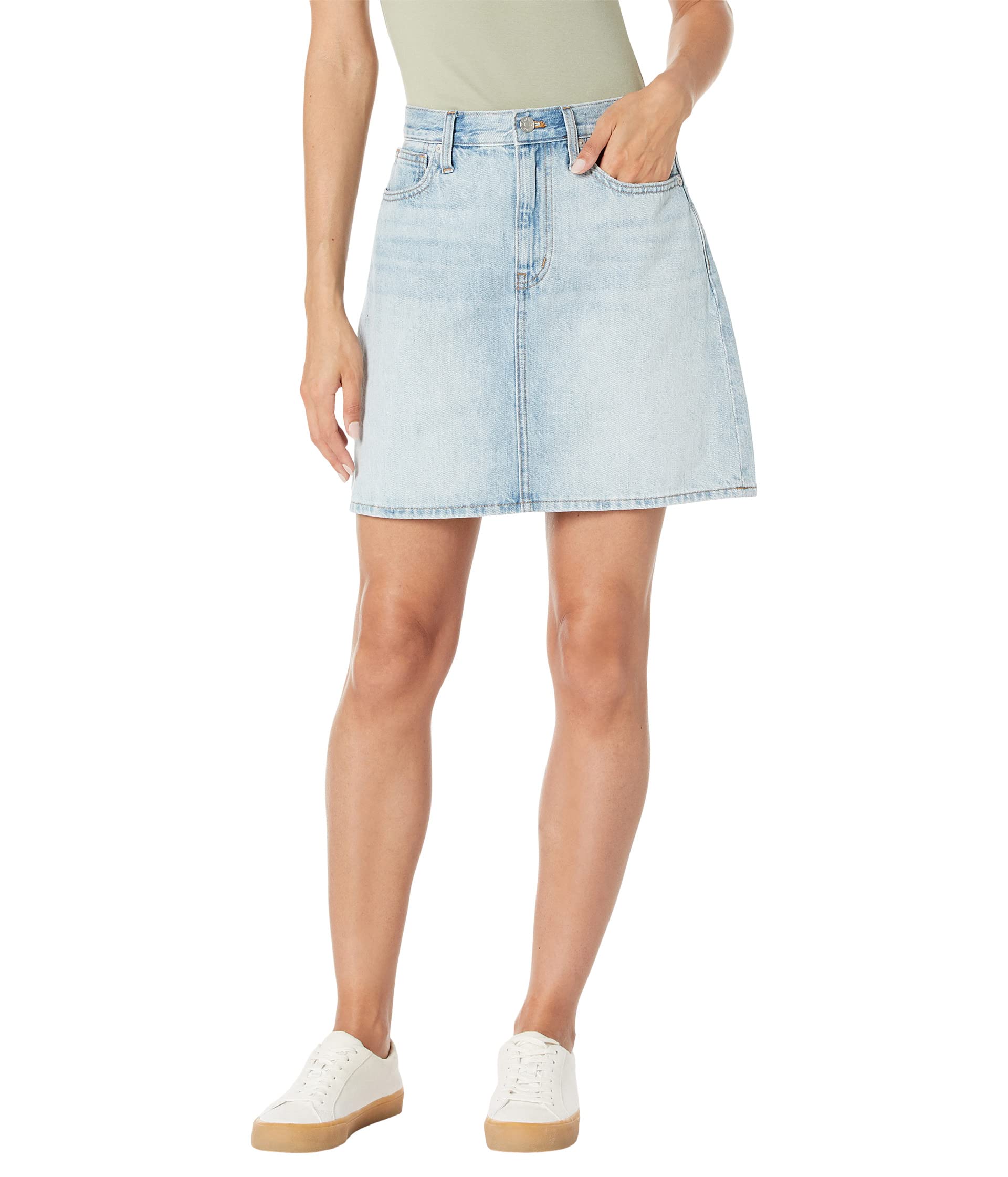 Юбка Madewell, Denim High-Waist Straight Mini Skirt in Fitzgerald Wash