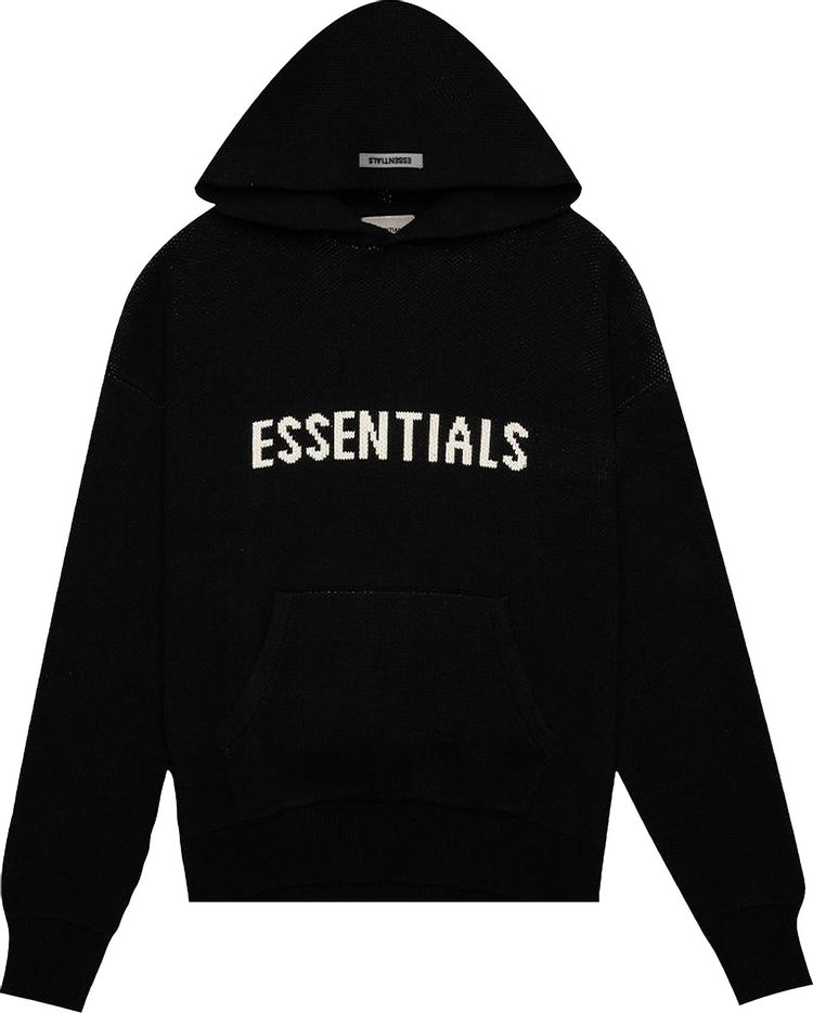 Худи Fear of God Essentials Knit Hoodie 'Black', черный - фото