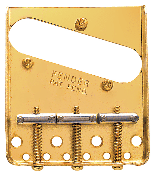 Мост Fender Telecaster Tele Vintage с 3 седлами, золотой, 0990806200 099-0806-200 Fender Gold Vintage Tele Bridge Assembly