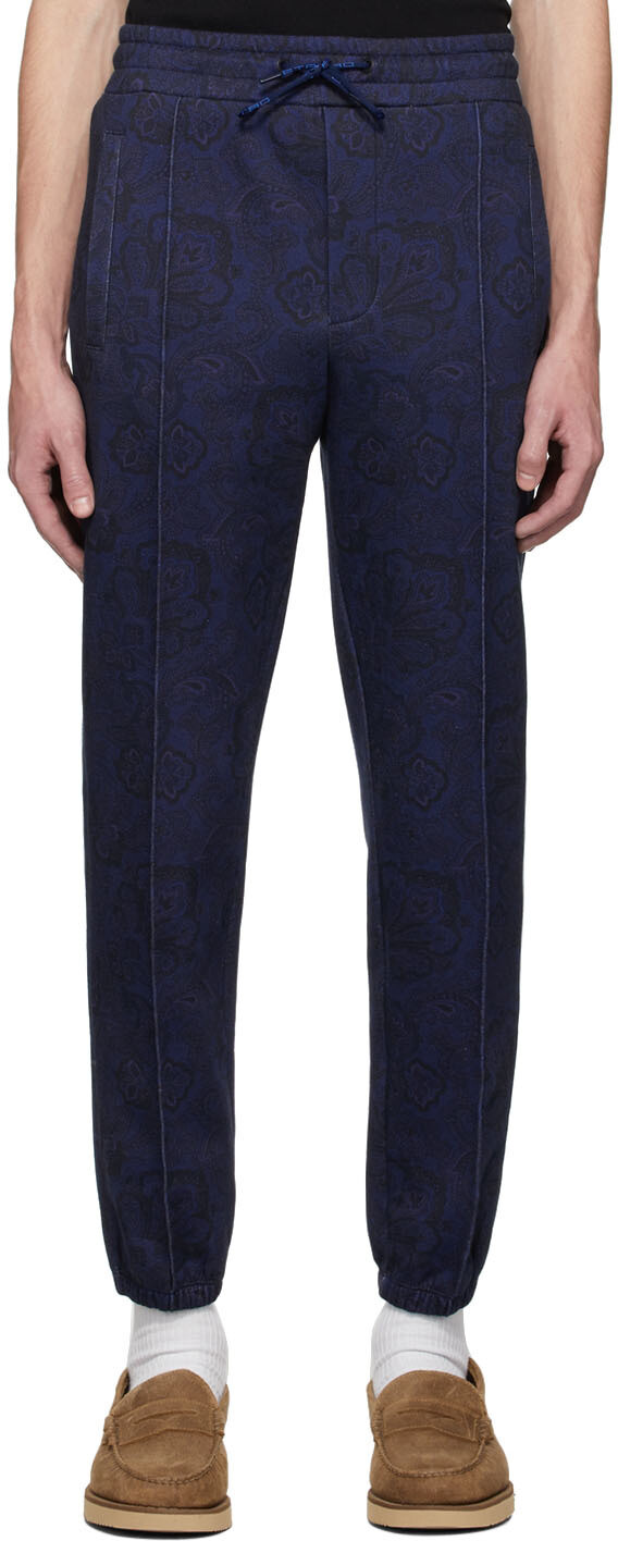 

Синие трикотажные брюки Paisley Lounge Etro, Синий