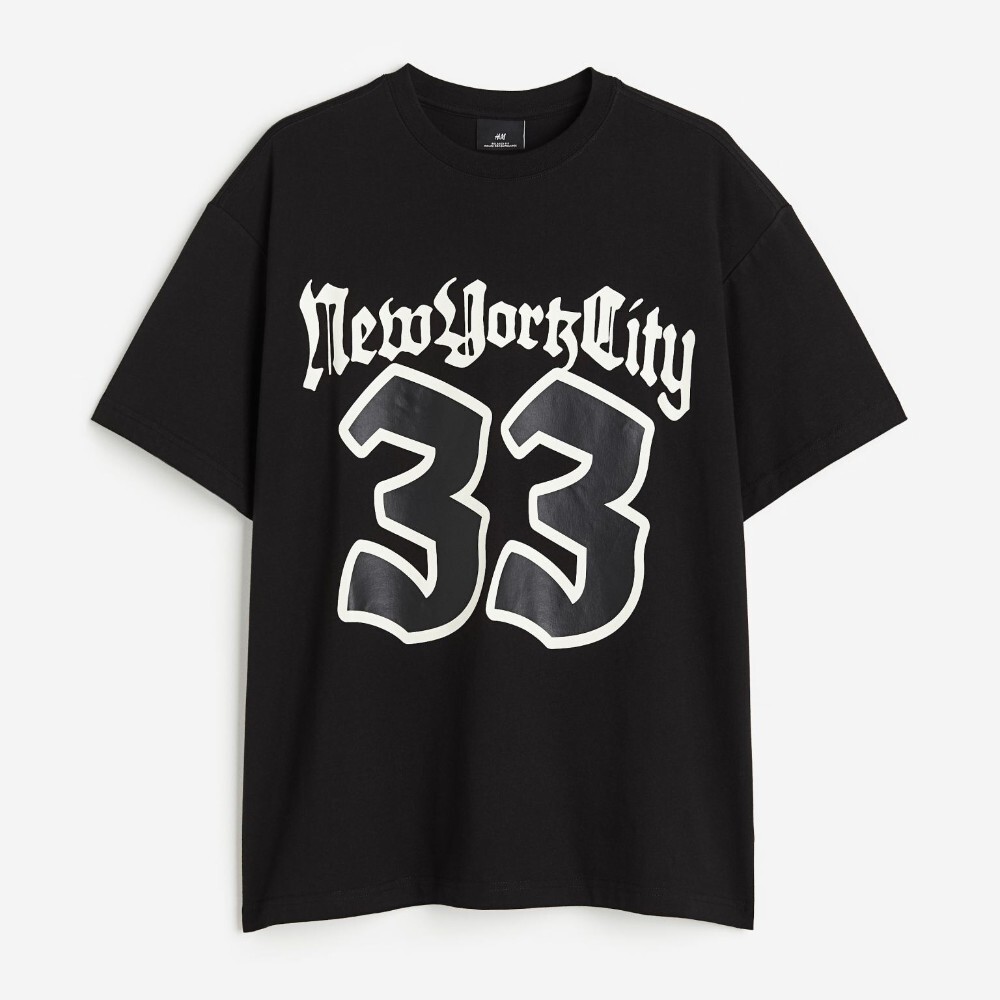 

Футболка H&M Loose Fit Printed New York, черный